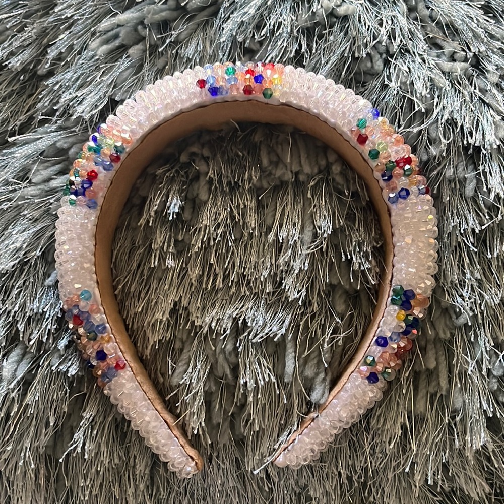 White/Colorful Bedazzled Headband